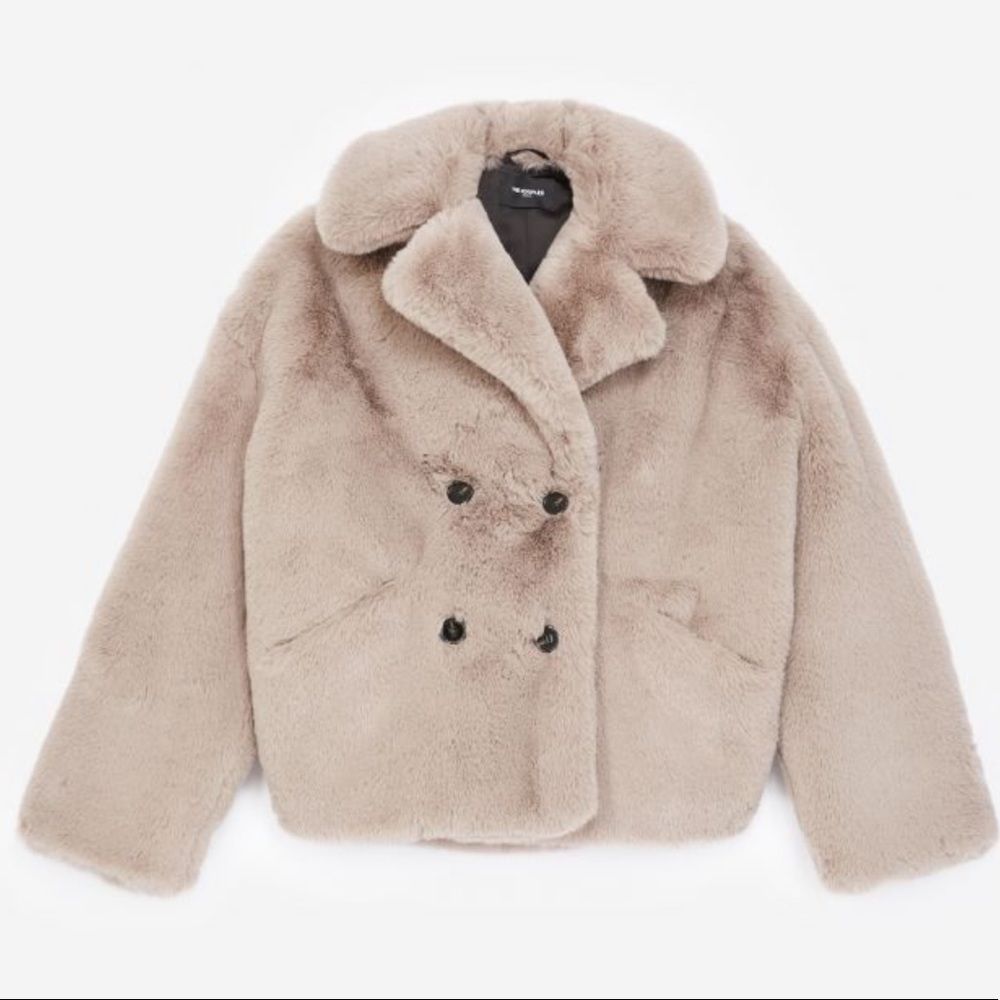 New Women’s The Cropped  FAUX FUR COAT Size 1